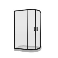 Душевое ограждение Niagara Nova NG-6821-08ВLACK (120х80х195) асимметрия,черный,двери раздвижные,стекло прозрачное,1 место
