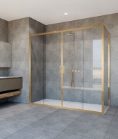 Душевой уголок Гарда (Garda) VSR-1G28017CLG, 1700*800, брашированное золото, стекло прозрачное