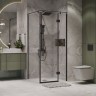 Душевое ограждение Niagara Nova NG-6832-34ВLACK (100х100х195) квадрат,черный матовый,двери распашные,стекло прозрачное,1 место
