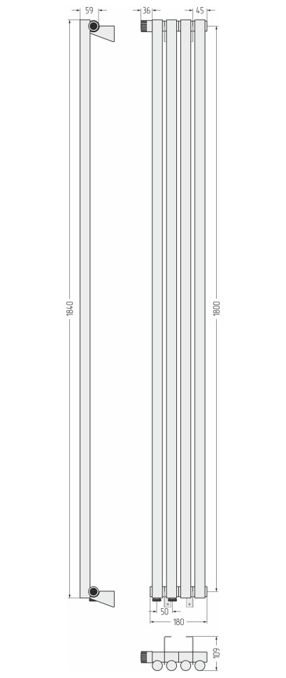 Эстет-1 EU50 левый 1800х180 4 секции