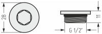 Заглушка d 28 мм (G1/2" НР)