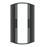Душевое ограждение Grossman Cosmo 301.K33.02.8080.21.10 (80х80х195) четверть круга,раздвижная,черный матовый,стекло тонированное, 1 место