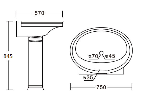 Умывальник CeramaLux 4286