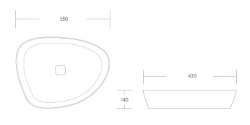 Раковина накладная MILLEAU Glace MU0044-GW (белый глянец)