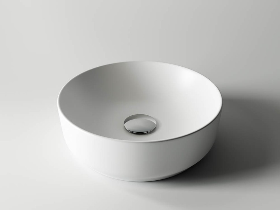 Умывальник чаша накладная круглая (цвет Белый Матовый) Element 355x355x125мм