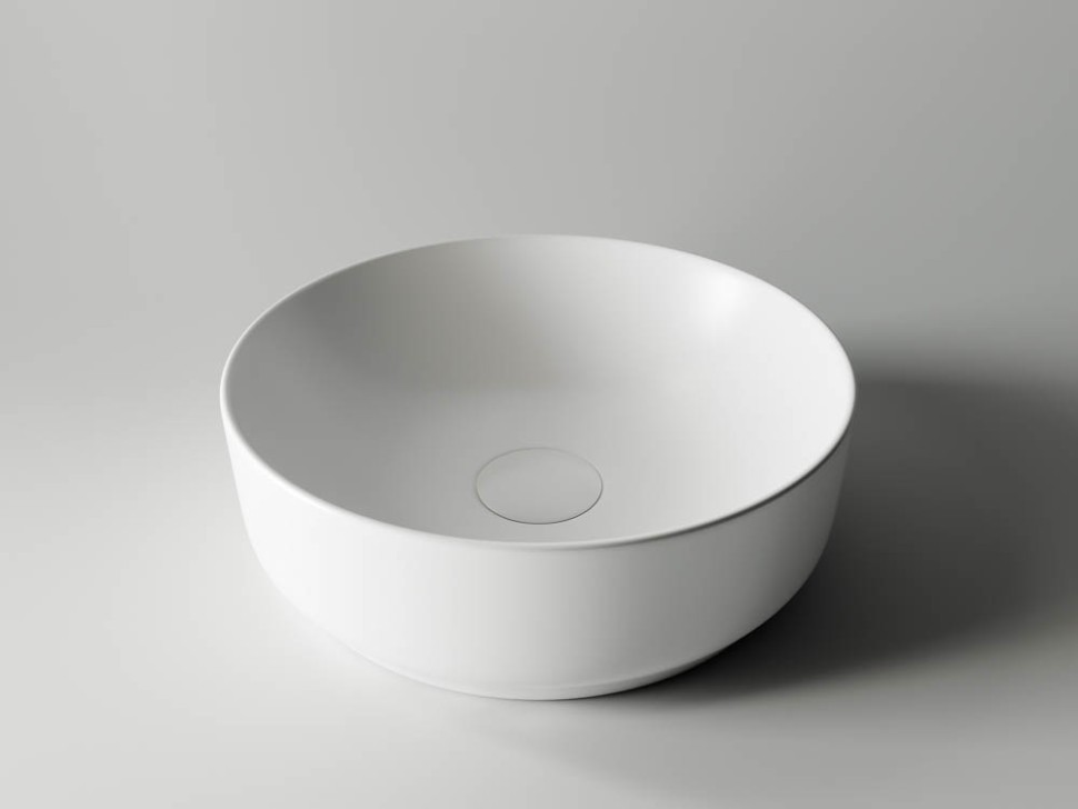 Умывальник чаша накладная круглая (цвет Белый Матовый) Element 355x355x125мм