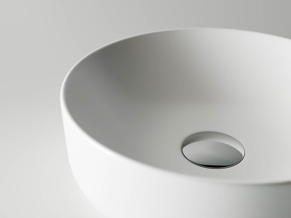 Умывальник чаша накладная круглая (цвет Белый Матовый) Element 355x355x125мм