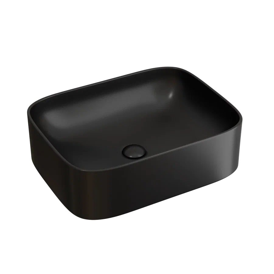 Умывальник чаша накладная прямоугольная (цвет Черный Матовый) Element 505x380x150мм