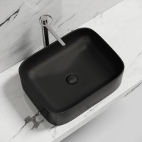 Умывальник чаша накладная прямоугольная (цвет Черный Матовый) Element 505x380x150мм