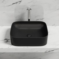 Умывальник чаша накладная прямоугольная (цвет Черный Матовый) Element 505x380x150мм