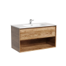 Тумба подвесная SANCOS Marmi 1.0 890х445х520 c одним ящиком оснащенным доводчиками скрытого монтажа и открытой нишей, дуб чарльстон, арт.MR1.090ECH