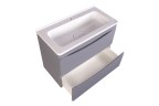 Тумба подвесная STYLE LINE "Бергамо мини 70" (2 ящ.) Люкс антискрейтч серый, PLUS с раковиной Каре Люкс МИНИ 700х350