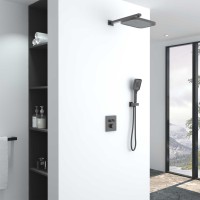 Душевой комплект VSFW-321MT1GM встраиваемый, термостат, двухрежимный, вороненая сталь