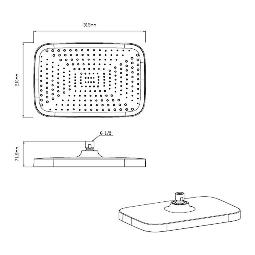 Душевой комплект VSFW-321MT1GM встраиваемый, термостат, двухрежимный, вороненая сталь
