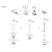 AQM6811BG Savona Смеситель для напольной раковины (монт. часть в комплекте), золото шлифованное