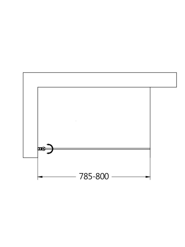Шторка на ванну 900*1400мм., стекло 6мм, цвет профиля хром.