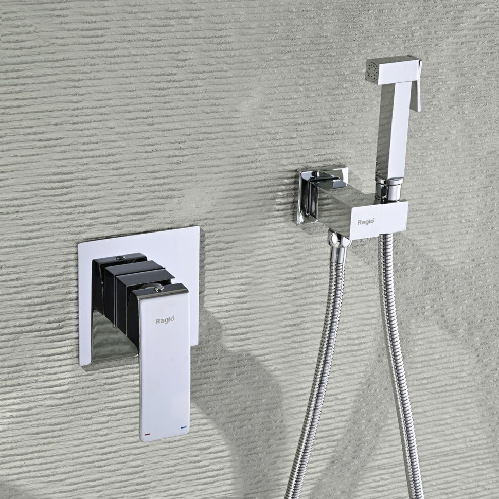 Смеситель Raglo с гигиеническим душем встраиваемый хром