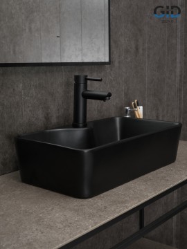 Раковина Gid Bm9092 53353 накладная черная матовая 55x31x14