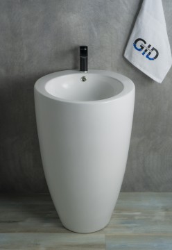 Раковина Gid Nb133 81106 накладная белая 49x49x82