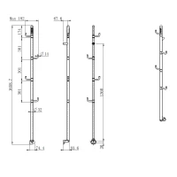AQM3150BG Полотенцесушитель электрический c поворотными крючками 178*1661, цвет: золото шлифованное