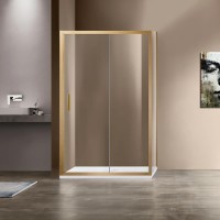 Душевой уголок Garda VSR-1G9014CLG, 1400*900, брашированное золото, стекло прозрачное