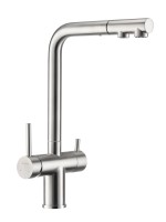 Смеситель с возможностью подключения фильтрованной воды и вытяжным изливом. Никель. OSGARD BALANS PLUS 35973