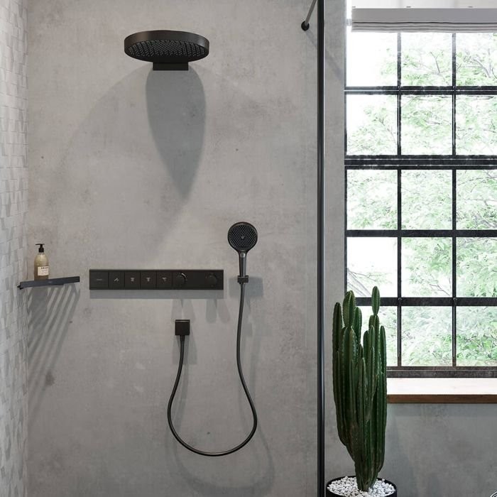 Верхний душ Hansgrohe Rainfinity 36 см., настенный, 3 jеt, цвет: черный матовый 26234670
