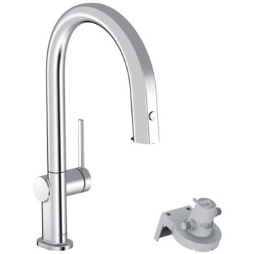 Смеситель Hansgrohe Aqittura для кухни, 1 отверстие, с вытяжным изливом 1jеt и функцией фильтрации, цвет: хром 76803000