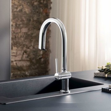 Смеситель Hansgrohe Aqittura для кухни, 1 отверстие, с вытяжным изливом 1jеt и функцией фильтрации, цвет: хром 76803000