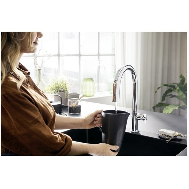 Смеситель Hansgrohe Aqittura для кухни, 1 отверстие, с вытяжным изливом 1jеt и функцией фильтрации, цвет: хром 76803000