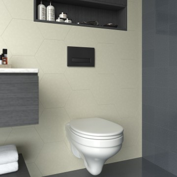 Инсталляция BERGES для скрытого монтажа унитаза АТОМ Line 410 кнопка черная Soft Touch