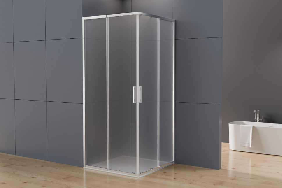 Душевой уголок Rapid-N VSS-3RN9011E10MT, (800-900)x(1000-1100), хром, стекло текстурное