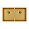 Мойка нерж. сталь GERBERG 78/2 UNI, PM237844-BG, брашированное золото, 780х440мм, Paulmark