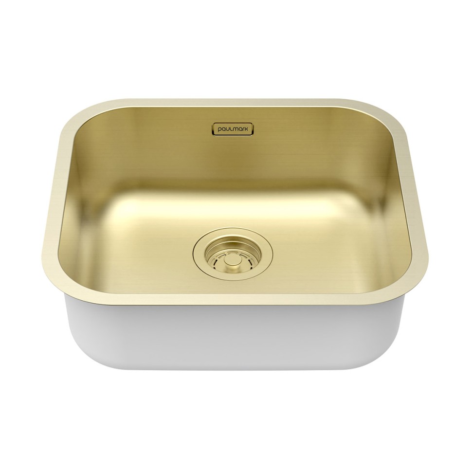 Мойка VELLO 48 UNI, нерж. сталь, VE48-LG, светлое золото, 480х440мм, Paulmark