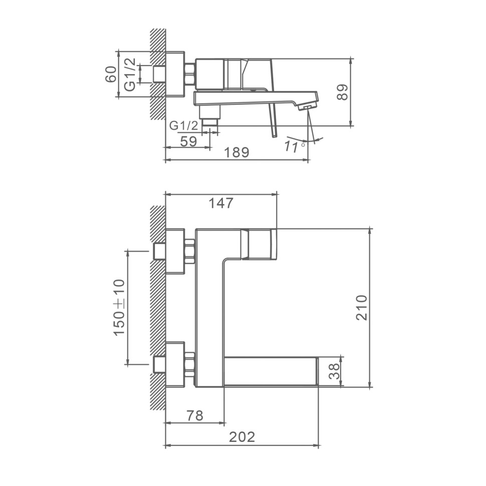 Смеситель Splenka для ванны и душа S01.30.06 Черный