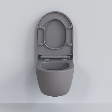 Унитаз Abner 103T20301R (545*360*330) МАТОВЫЙ СЕРЫЙ подвесной БЕЗОБОДКОВЫЙ, 1 место