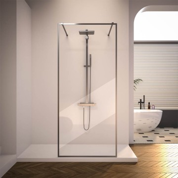 Душевая перегородка Veconi Korato KR-90GR, 1200x2000, брашированный графит, стекло прозрачное