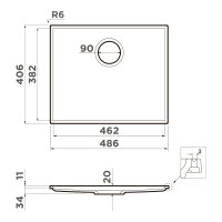 Кухонная мойка Omoikiri Kiten 48-INT-GB Artceramic/графит