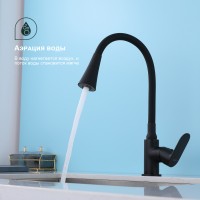 Смеситель Splenka для кухни с гибким изливом S41.43.06 Черный