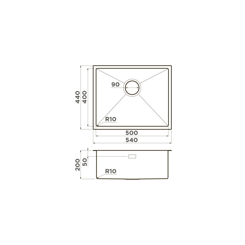Кухонная мойка Omoikiri Taki 54-U/IF-GM нерж. сталь/вороненая сталь