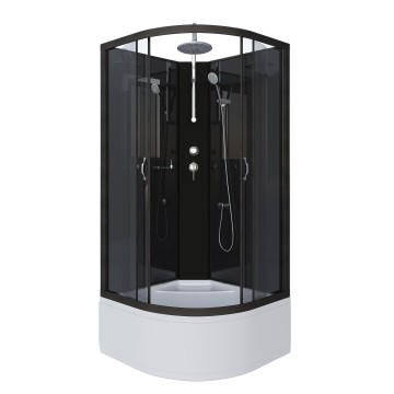 Душевая кабина Niagara Classic NG-6508-14BKT (90х90х210) высокий поддон(40см),черный,стекло тонированное,4 места