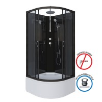 Душевая кабина Niagara Classic NG-6508-14BKT (90х90х210) высокий поддон(40см),черный,стекло тонированное,4 места