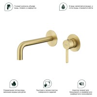 Смеситель Splenka встраиваемый для умывальника S221.11.03 Золотой сатин