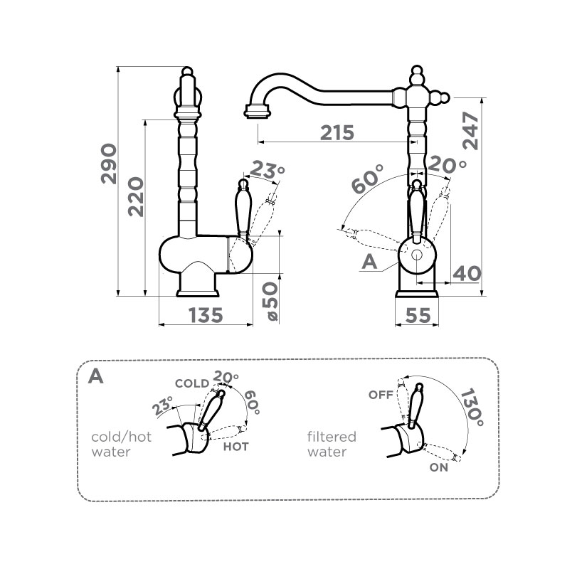 Смеситель для кухни Omoikiri Kyoto 2 Plus-G латунь/золото