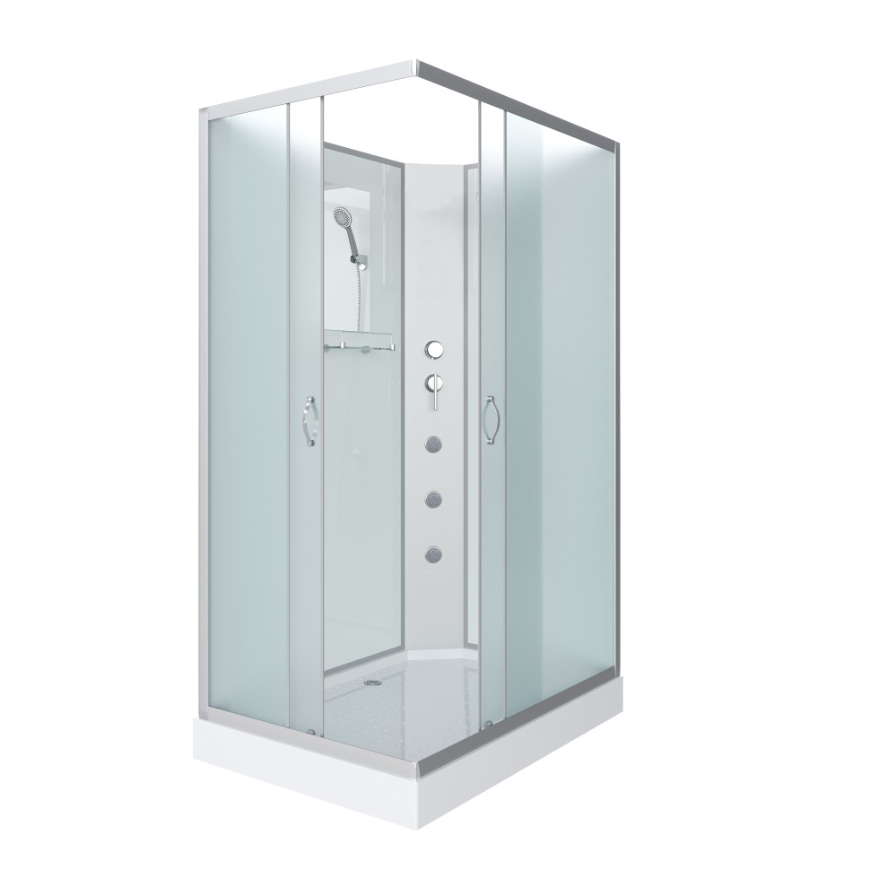 Душевая кабина Niagara Classic NG-43975-14QBKG (90х70х200) низкий поддон(13см),стекло матовое,3 места