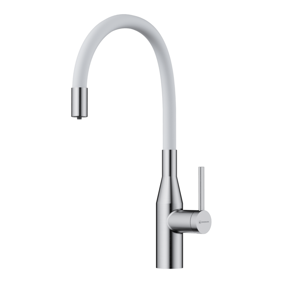 Смеситель для кухни Omoikiri Yatomi 2 Plus BN-WH латунь/нержавеющая сталь/белый