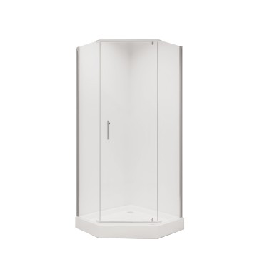 Душевое ограждение Niagara Nova NG-6634-08 (100х100х195) трапеция,хром,дверь распашная,стекло прозрачное,1 место