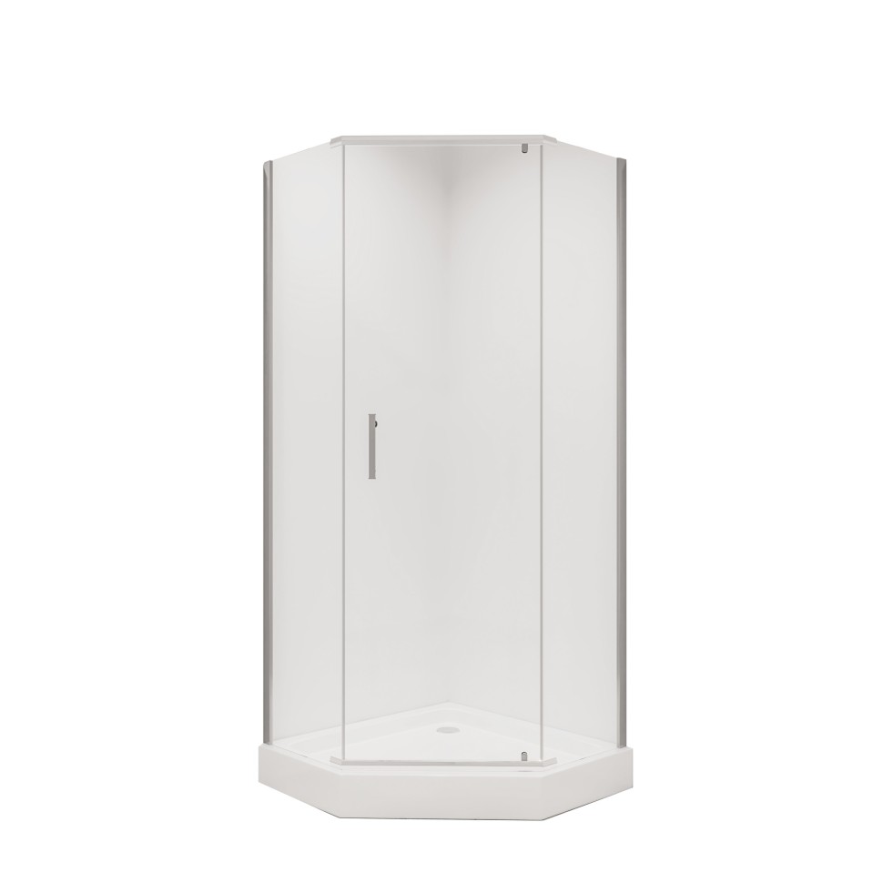 Душевое ограждение Niagara Nova NG-6634-08 (100х100х195) трапеция,хром,дверь распашная,стекло прозрачное,1 место