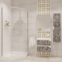Душевое ограждение Niagara Nova NG-6634-08 (100х100х195) трапеция,хром,дверь распашная,стекло прозрачное,1 место