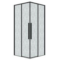 Душевое ограждение Grossman Galaxy 300.K33.01.8080.21.02 (80х80х195) квадрат,раздвижная,черный матовый,стекло шиншилла, 1 место